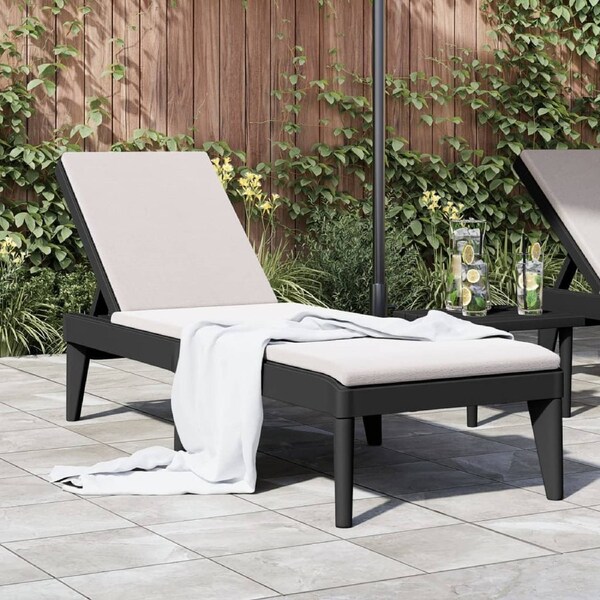 Sun Lounger Anthracite 186x60x29 cm PP vidaXL