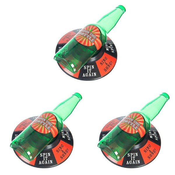 3PK Funtime Gifts Spin The Bottle Party Drinking Board Game Interactive Roulette