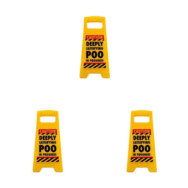3PK Boxer Gifts Satisfying Poo Desk Warning Sign Joke/Funny Home/Office Decor
