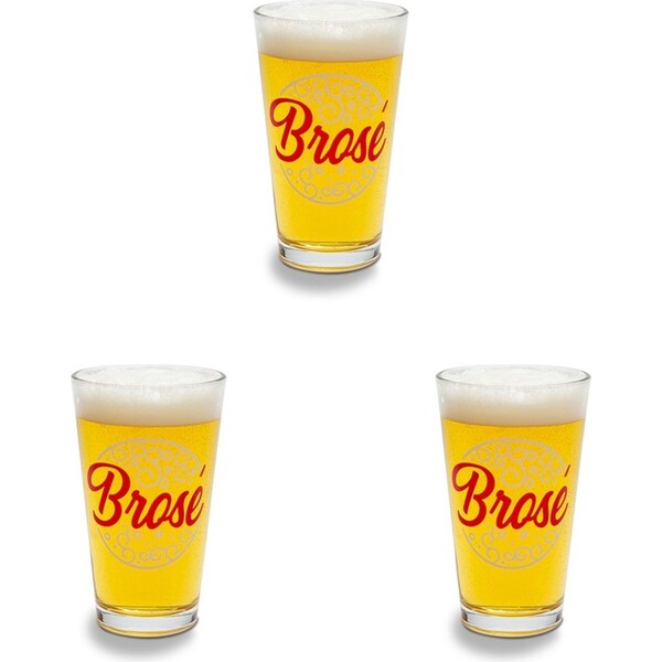 9pc BigMouth Beer Bro's 16oz Beer Glass Party Night Drinkware Set Clear