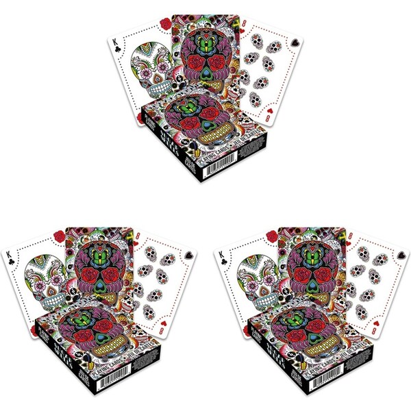 3PK Aquarius Sugar Skulls Playing Cards Poker Family Fun Game Party Gaming Deck