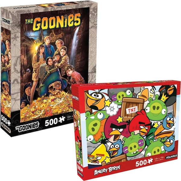 500pc Aquarius Angry Birds & The Goonies Jigsaw Puzzle Kids Game Set 35x48cm