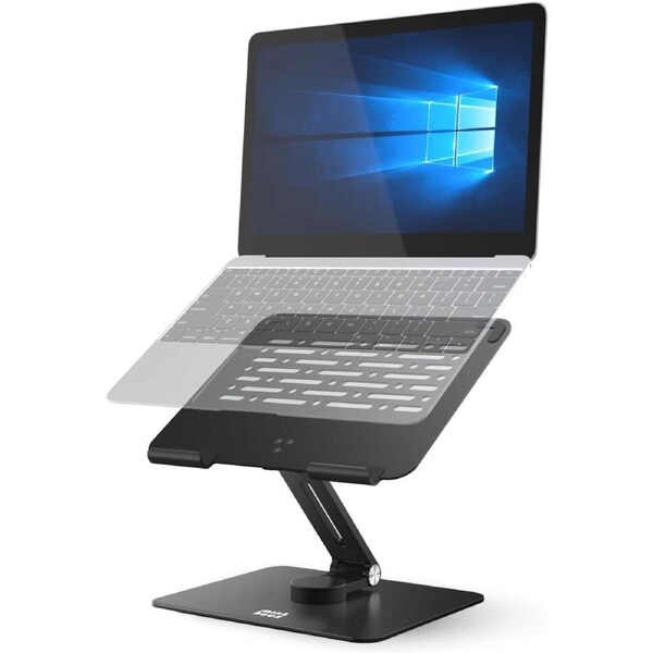 Foldable Laptop Stand, Foldable Ventilated Computer Riser with Heat-Emission Holes, Height Angle Adjustable Compatible with MacBook Pro/Air, All Laptops 10-17 inch
