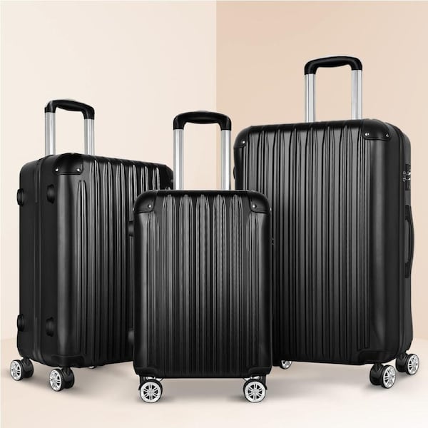 ALFORDSON Luggage Suitcase 3PC Set Carry on Trolley Travel TSA Black