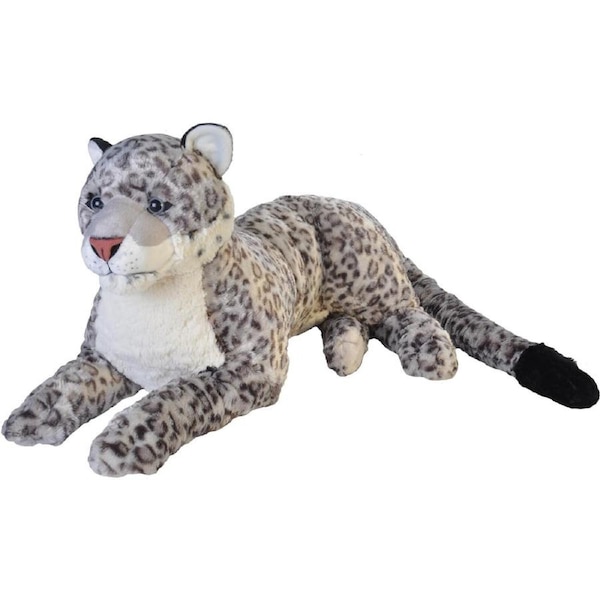 Wild Republic Cuddlekins Jumbo Snow Leopard 76cm Soft Plush Toy
