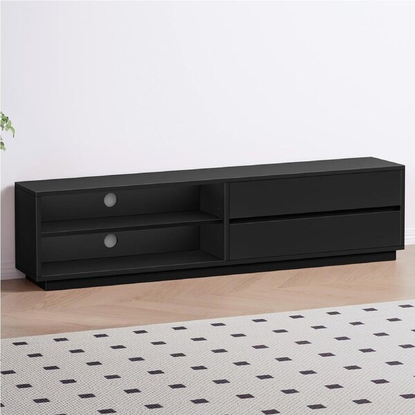 ALFORDSON Entertainment Unit TV Cabinet Stand 180cm Black