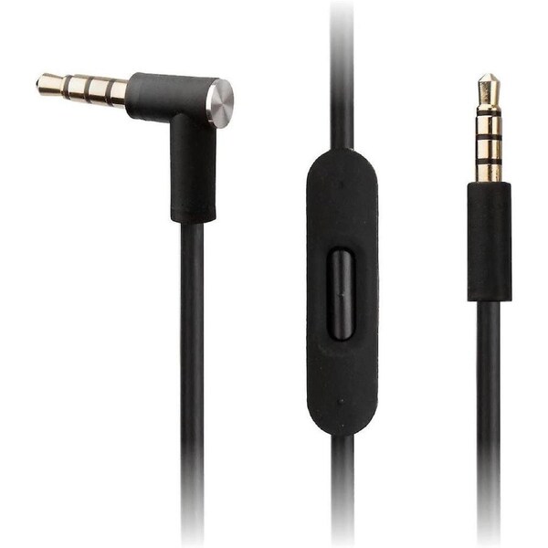 Audio Cable Compatible Beats by Dr Dre Solo2 / Solo3 / Studio 2 & 3 Headphones w/Inline Remote, Volume Control and Microphone - Black