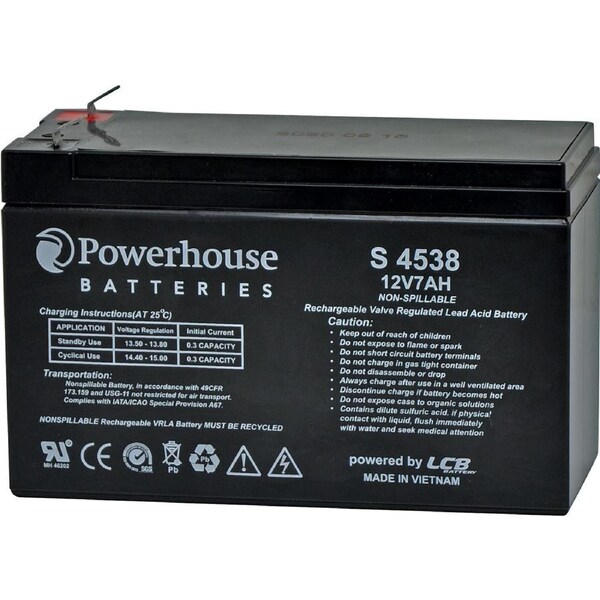 Powerhouse 12V 7Ah Sealed Lead Acid (SLA) Battery 4.8mm/F1