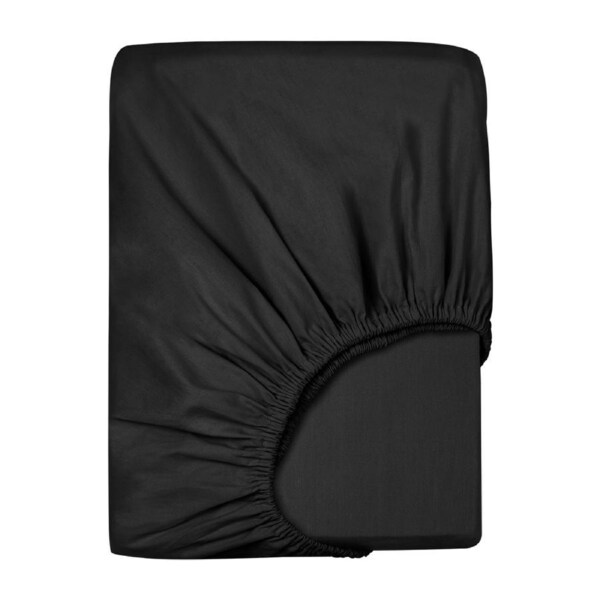 LINENOVA Premium 100% Cotton Fitted Sheet(Double,Black)