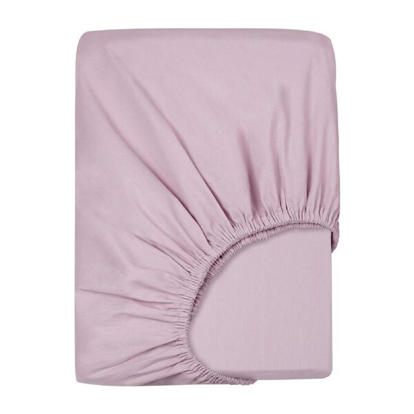LINENOVA Premium 100% Cotton Fitted Sheet(Single,Dusty Pink)