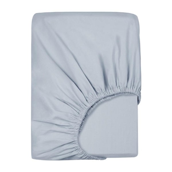 LINENOVA Premium 100% Cotton Fitted Sheet(King single,Silver)