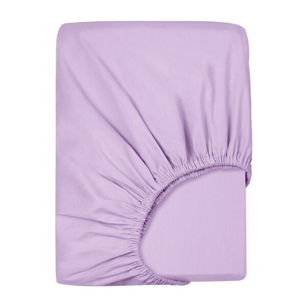 LINENOVA Premium 100% Cotton Fitted Sheet(King single,Lavender)