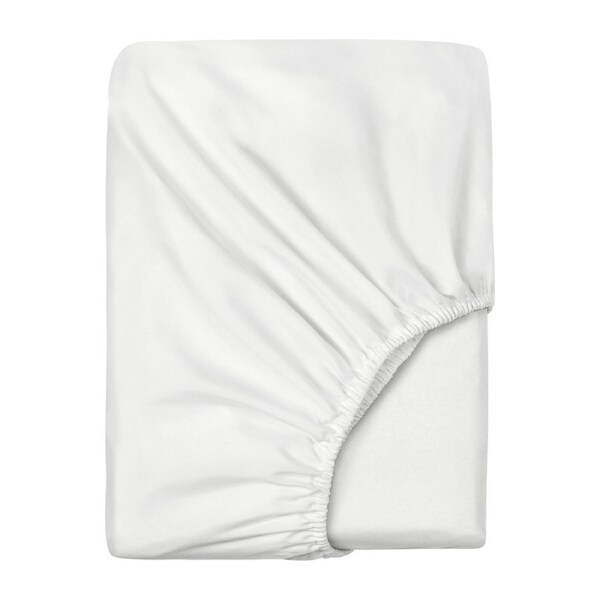 LINENOVA Premium 100% Cotton Fitted Sheet(Double,White)
