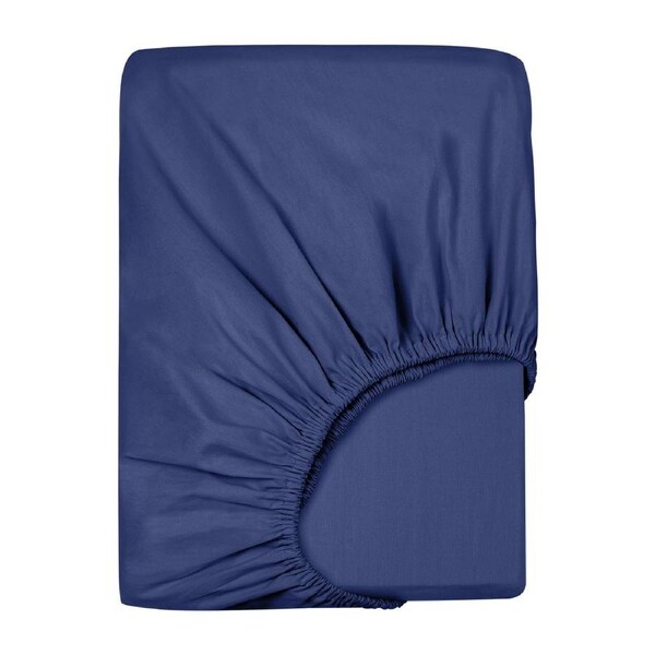 LINENOVA Premium 100% Cotton Fitted Sheet(King single,Navy)
