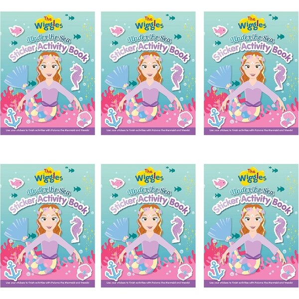 6PK The Wiggles Under The Sea Sticker Kids Colour & Activity Book 0-3y
