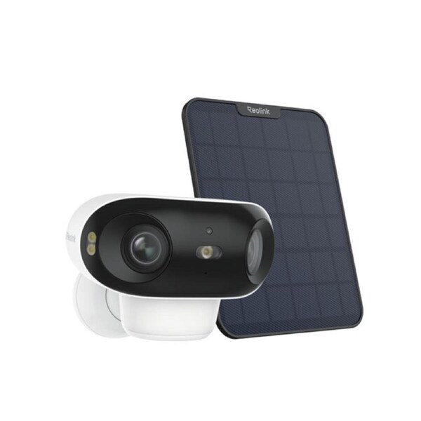 Reolink 4K Solar Security Camera, Rechargeable Battery Wireless Outdoor Camera with Dual-Band Wi-Fi 6, 180 Blindspot-Free View, Argus 4 Pro