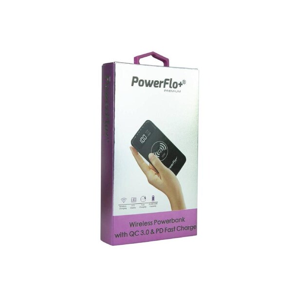 PowerFlo+ QC 3.0 wireless charger 10,000mAh Powerbank