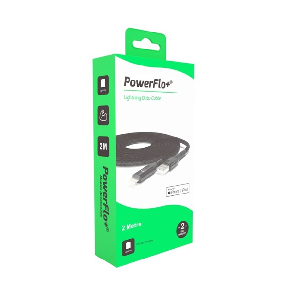Powerflo+ Lightning (MFI-Certified) to Type-C cable - 2 metre