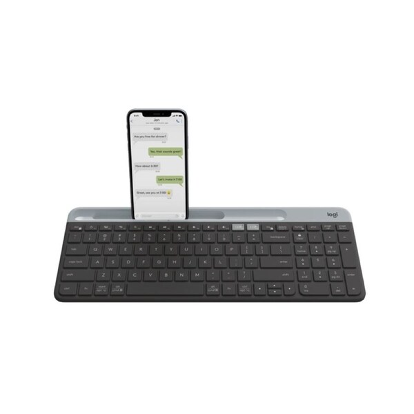 Logitech K580 Multi-Device Slim Wireless Keyboard with Cradle for Device, Graphite [920-009210]