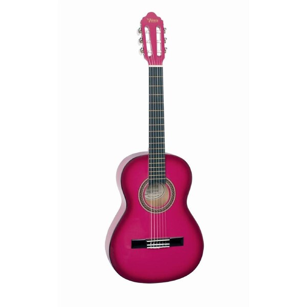 Valencia VC103PKS 3/4 Size Nylon String Classical Guitar - Pink Sunburst