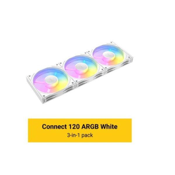 Antec C120 ARGB White 3PK Performance 120mm PWM Fan - FAN: 4-pin PWM - LED: 3-pin, Vibration Absorbing and Anti-Noise Pads
