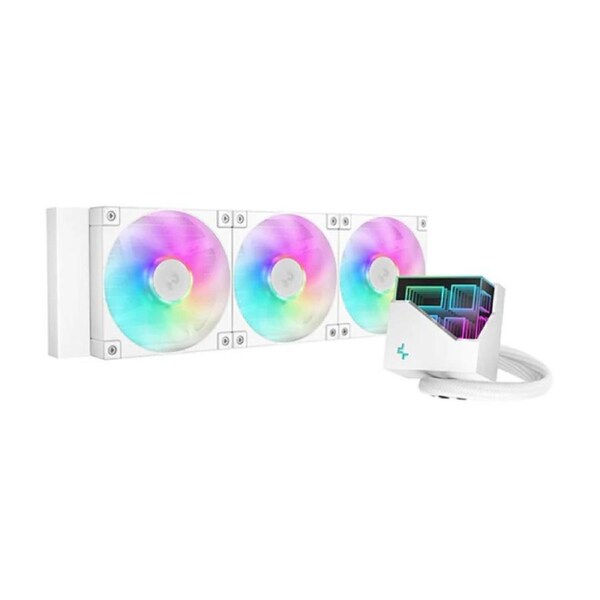 DeepCool LT360 A-RGB White High-performance Liquid CPU Cooler, 5th Gen Pump 360mm Radiator