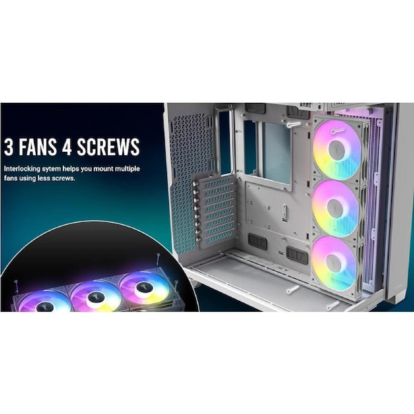 Antec C120R Reverse Fan White ARGB 3PK Performance 120mm PWM Fan FAN: 4-pin PWM - LED: 3-pin Vibration Absorbing and Anti-Noise Pads