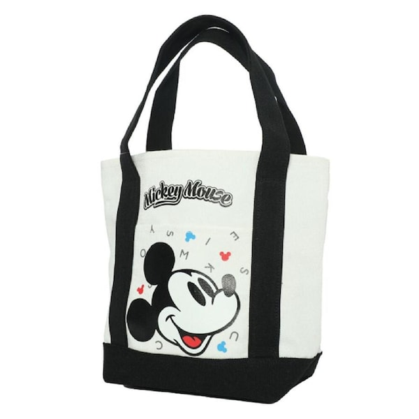 Disney Mickey Mouse Canvas Shopper Women's Shopping Tote Bag White/Black