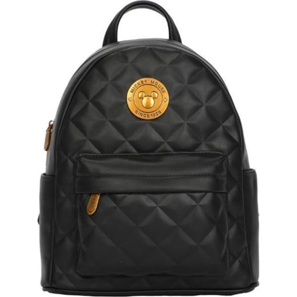 Disney Mickey PU Backpack Kids/Children School Quilted Rucksack Bag Black