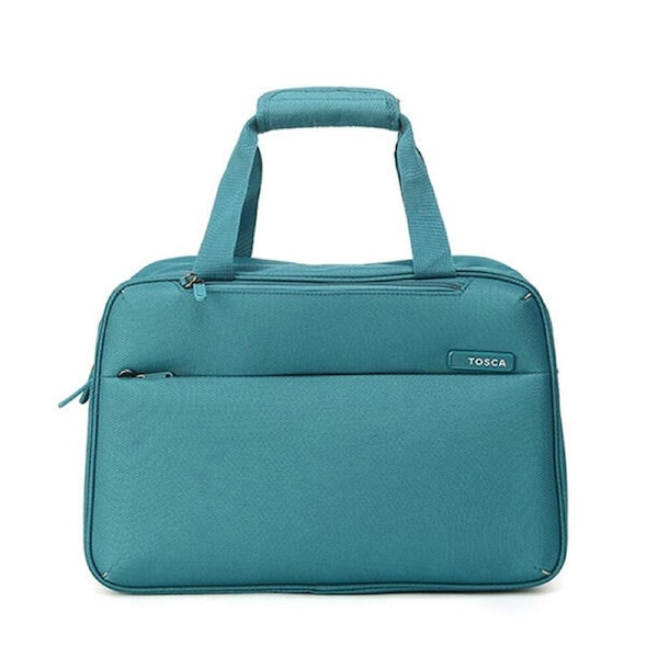 Tosca So-Lite Cabin Onboard Overnight Tote Bag Deluxe Jacquard Fabric Teal