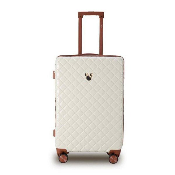 Disney Mickey 66cm Suitcase Luggage Travel Checked Trolley Case Ivory/Tan