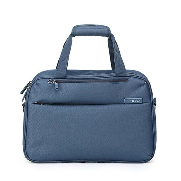 Tosca So-Lite Cabin Onboard Overnight Tote Bag Deluxe Jacquard Fabric Blue