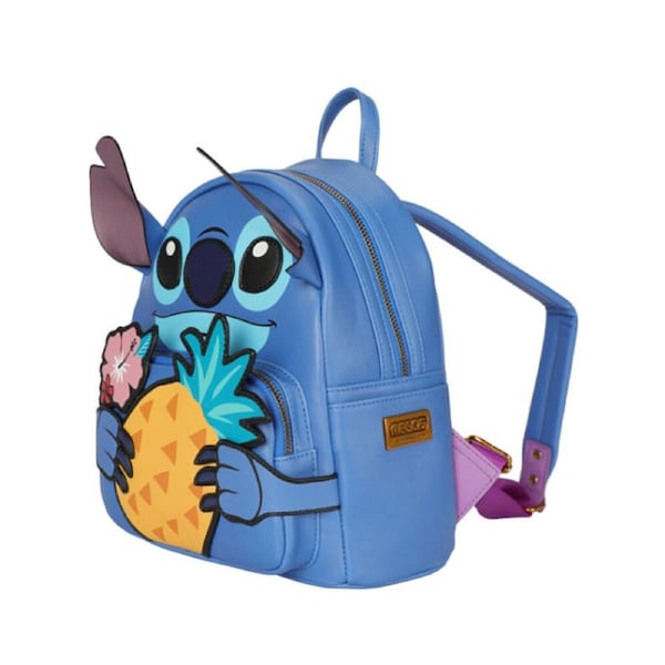 Disney Stitch PU Backpack Kids/Children School Travel Outdoor Fun Bag Blue