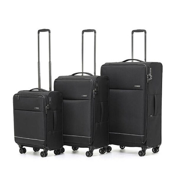 3pc Tosca So-Lite Travel Suitcase Checked/Carry On Trolley Luggage Set Black