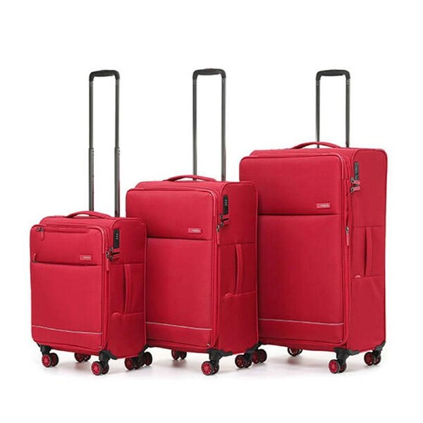 3pc Tosca So-Lite Travel Suitcase Checked/Carry On Trolley Luggage Set Red