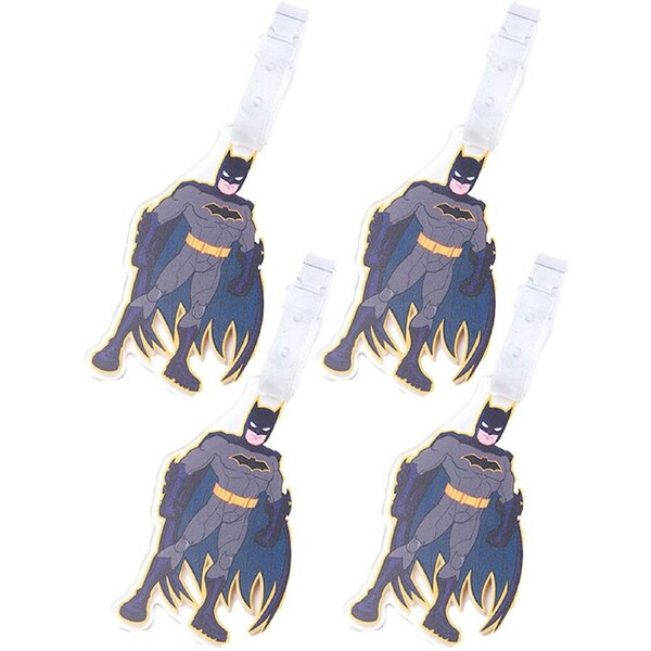 4x Dc Comics Luggage Tag Suitcase Identity Name/Address Label Bag Badge Batman