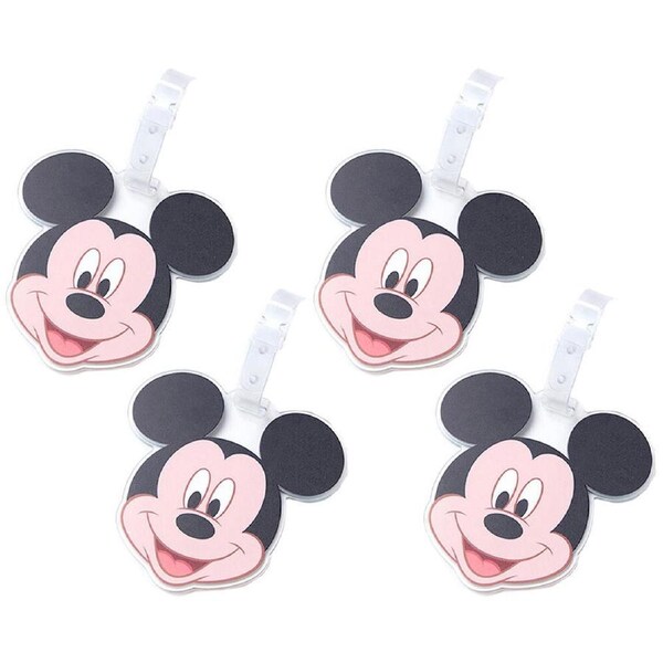 4x Disney Luggage Tag Suitcase Identity Name/Address Label Badge Mickey Mouse