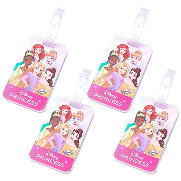 4x Disney Luggage Tag Suitcase Identity Name/Address Label Bag Badge 5-Princess