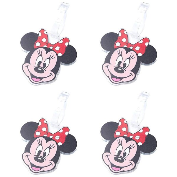 4x Disney Luggage Tag Suitcase Identity Name/Address Label Badge Minnie Mouse