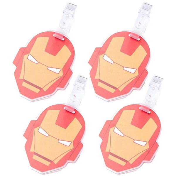 4x Marvel Luggage Tag Suitcase Identity Name/Address Label Bag Badge Ironman