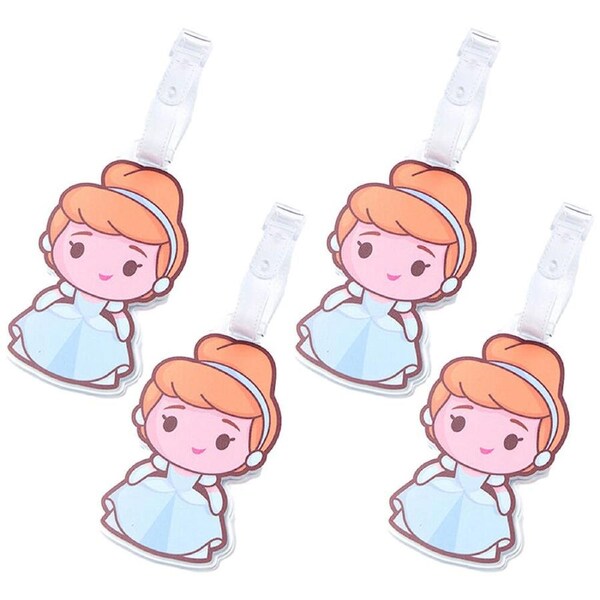 4x Disney Luggage Tag Suitcase Identity Name/Address Label Bag Badge Cinderella