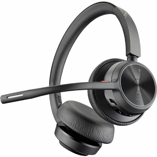 Poly Voyager 4300 UC 4320 Wireless On-ear, Over-the-head Stereo Headset - Black - Siri, Google Assistant - Binaural - Supra-aura