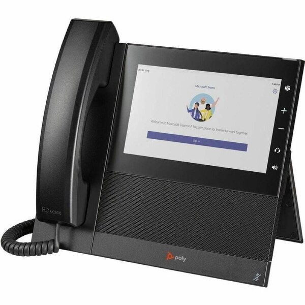 Poly CCX 600 IP Phone - Corded - Corded/Cordless - Wi-Fi, Bluetooth - Desktop - Black - VoIP - 2 x Network (RJ-45) - PoE Ports