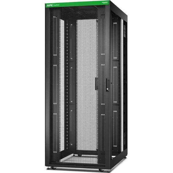 APC by Schneider Electric Easy ER8220 42U Floor Standing Enclosed Cabinet Rack Cabinet - 482.60 mm Rack Width x 1041.40 mm Rack Depth - Black - kg -