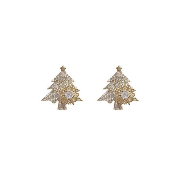 Christmas Tree Stud Earrings Women Festive Holiday Jewelry Gift Accessories