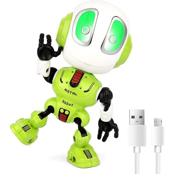 Catzon Talking Robots for Kids Rechargeable with Sound Lights Interactive Toy Green