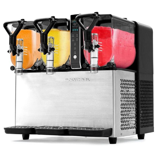 POLYCOOL 9L Triple Tank Slushie Machine, Independent Digital Control Slushy Maker