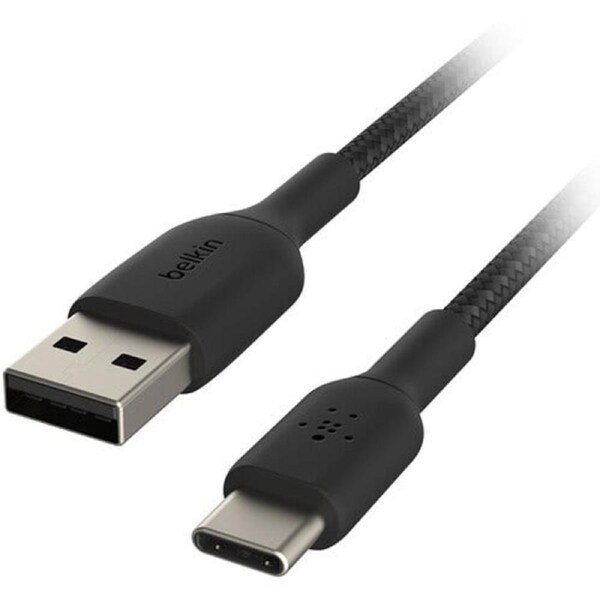 Belkin 2m USB-A to USB-C Braided Cable (Black)