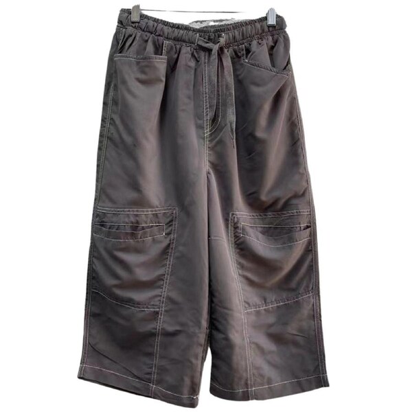 Mens 3/4 Longer Length Microfibre Cargo Shorts Bottoms - Rabbit XL