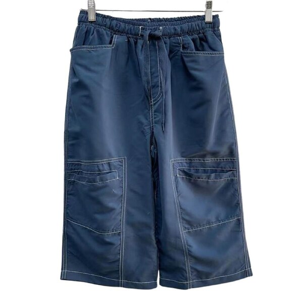 Mens 3/4 Longer Length Microfibre Cargo Shorts Bottoms - Dark Denim M